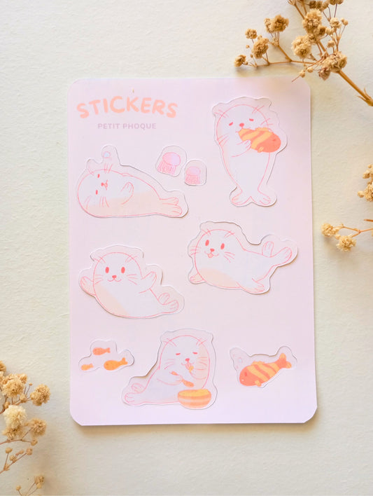 Feuille de stickers - Petit phoque