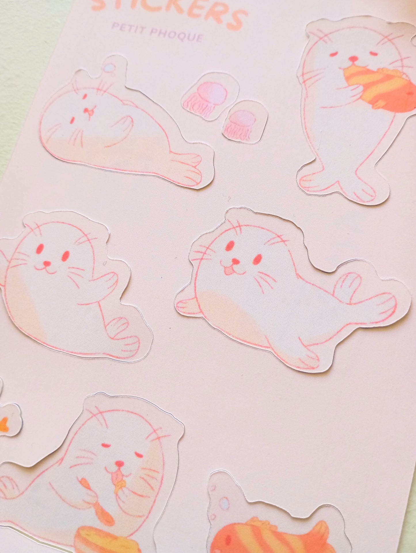 Feuille de stickers - Petit phoque