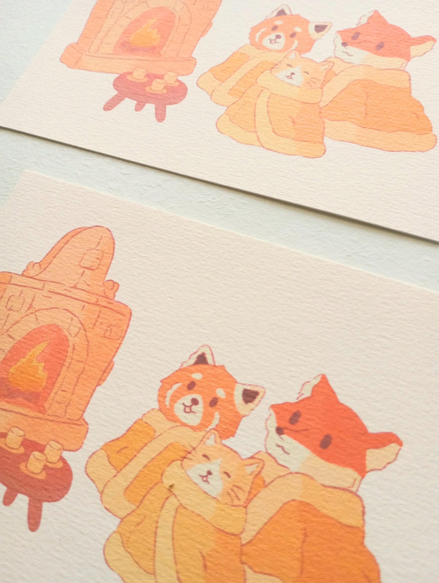 Mini print - Cheminée et plaids