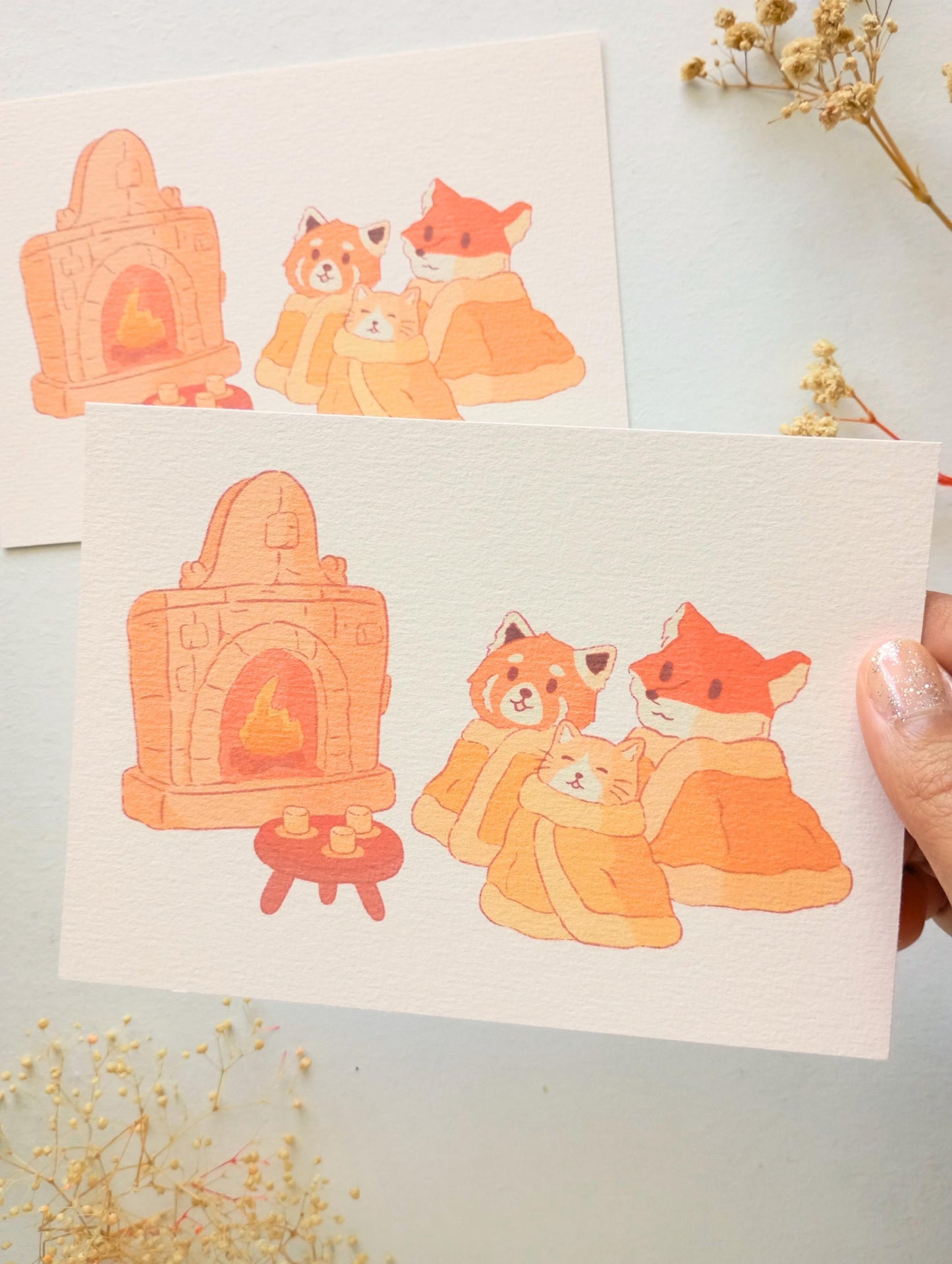 Mini print - Cheminée et plaids
