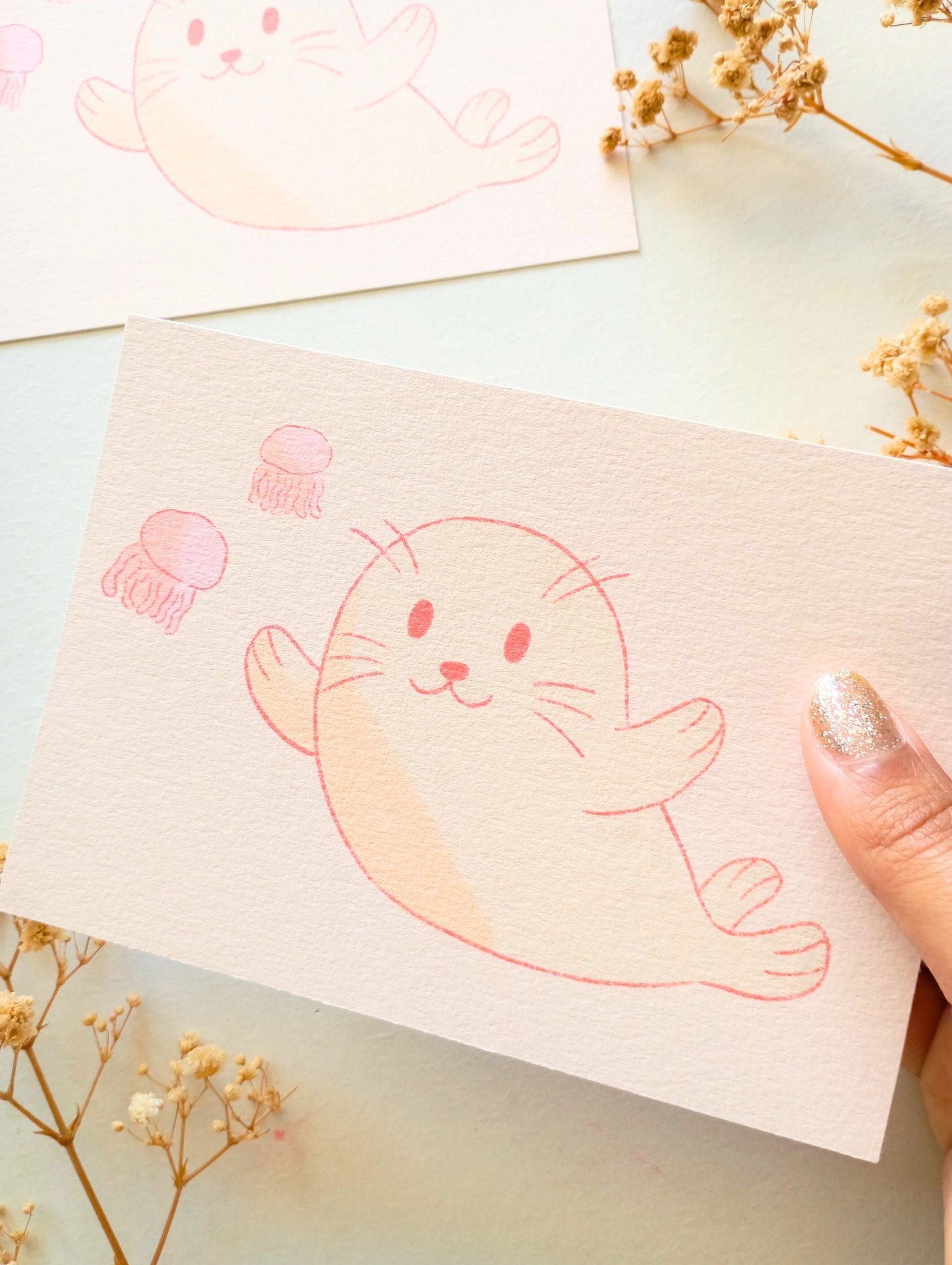Mini print - Petit phoque fait coucou