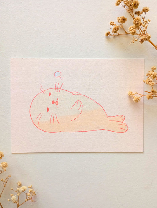 Mini print - Petit phoque sieste