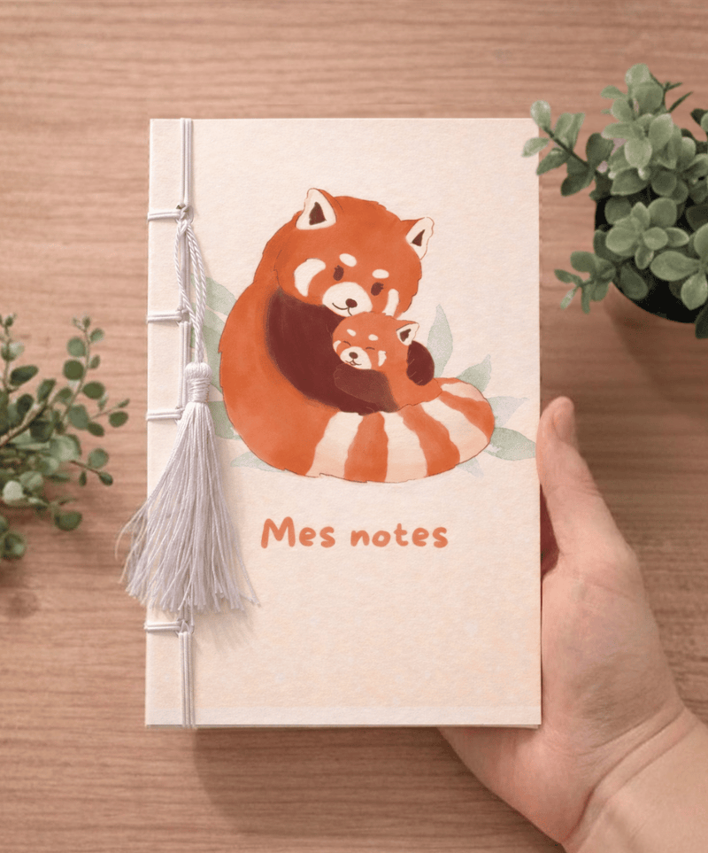 Maman et petit panda roux